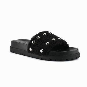 Nine West Freely Studded Flat Slippers - Black - Ireland (JS5102947)